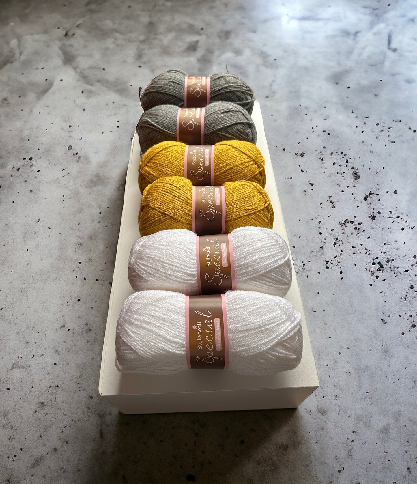 Mustard and Grey Yarn Pack