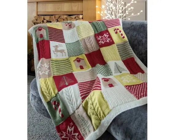 Emu Classic Christmas Blanket Knitting Xmas Yarn DK Double Knit Pattern 1037 ONLY