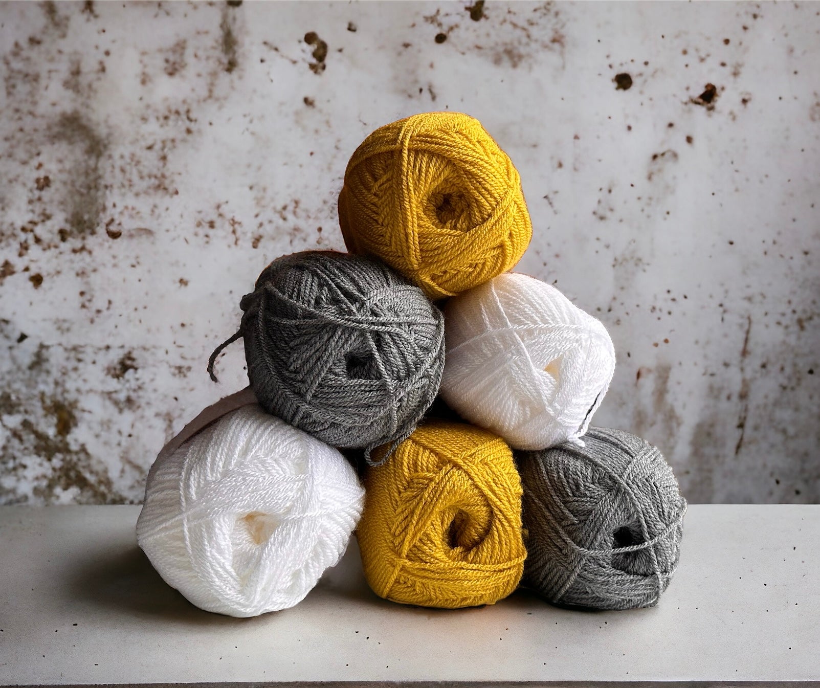 Mustard and Grey Yarn Pack