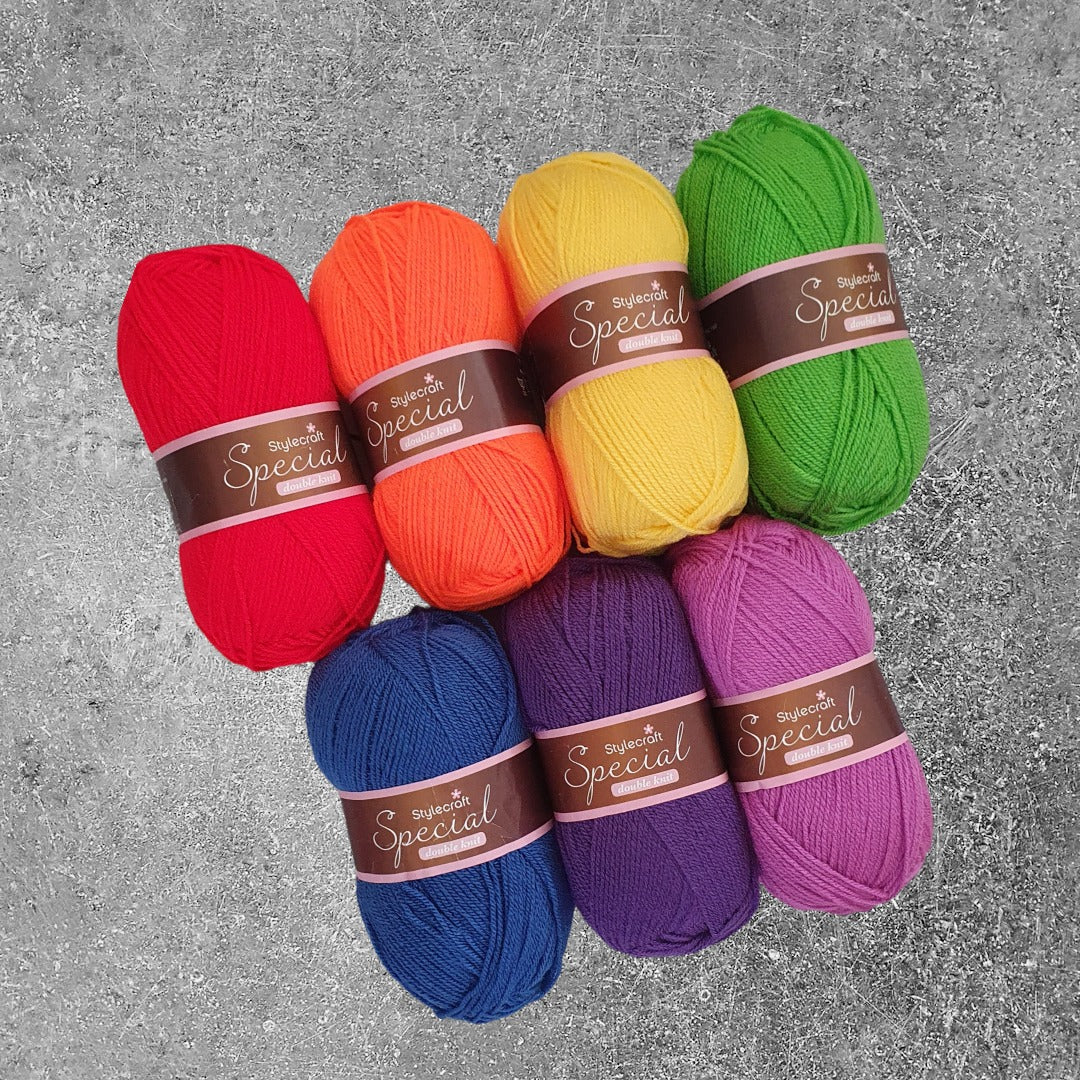 Bright Rainbow Yarn Pack 4