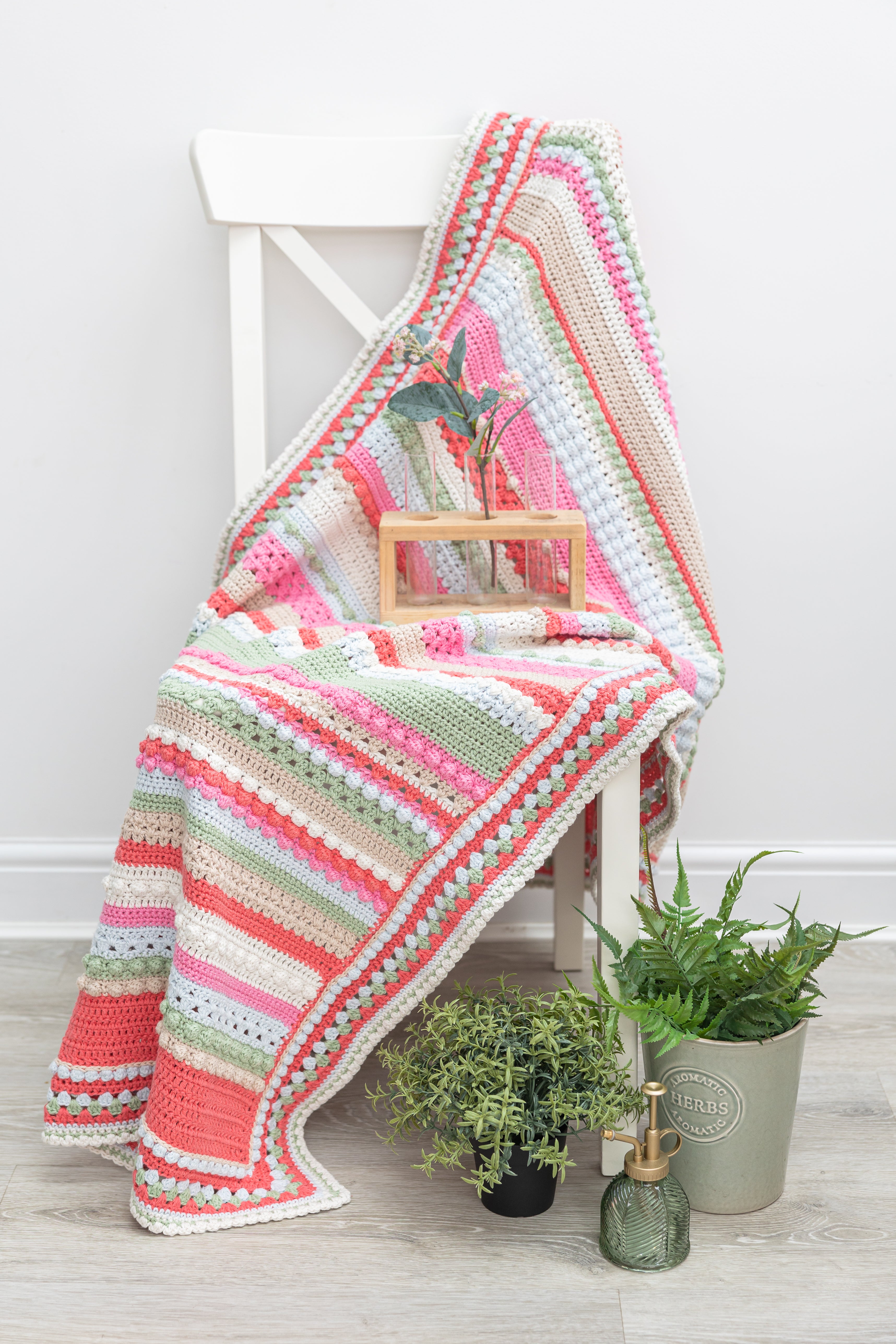 Flower Fields Blanket Crochet Kit Emu Cotton DK (3015)