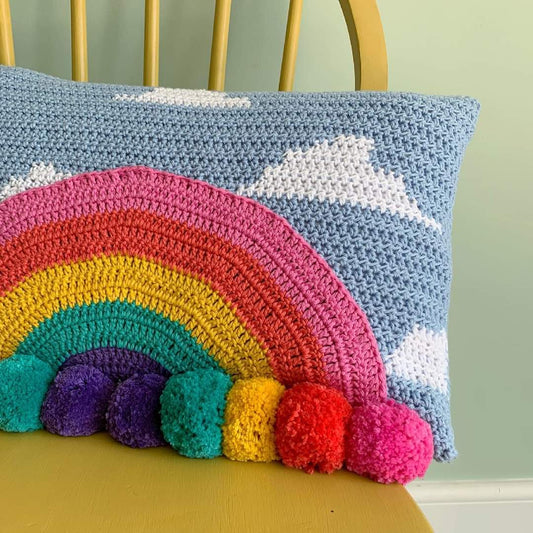 Cygnet 100% Cotton Rainbow Cushion Crochet Pattern