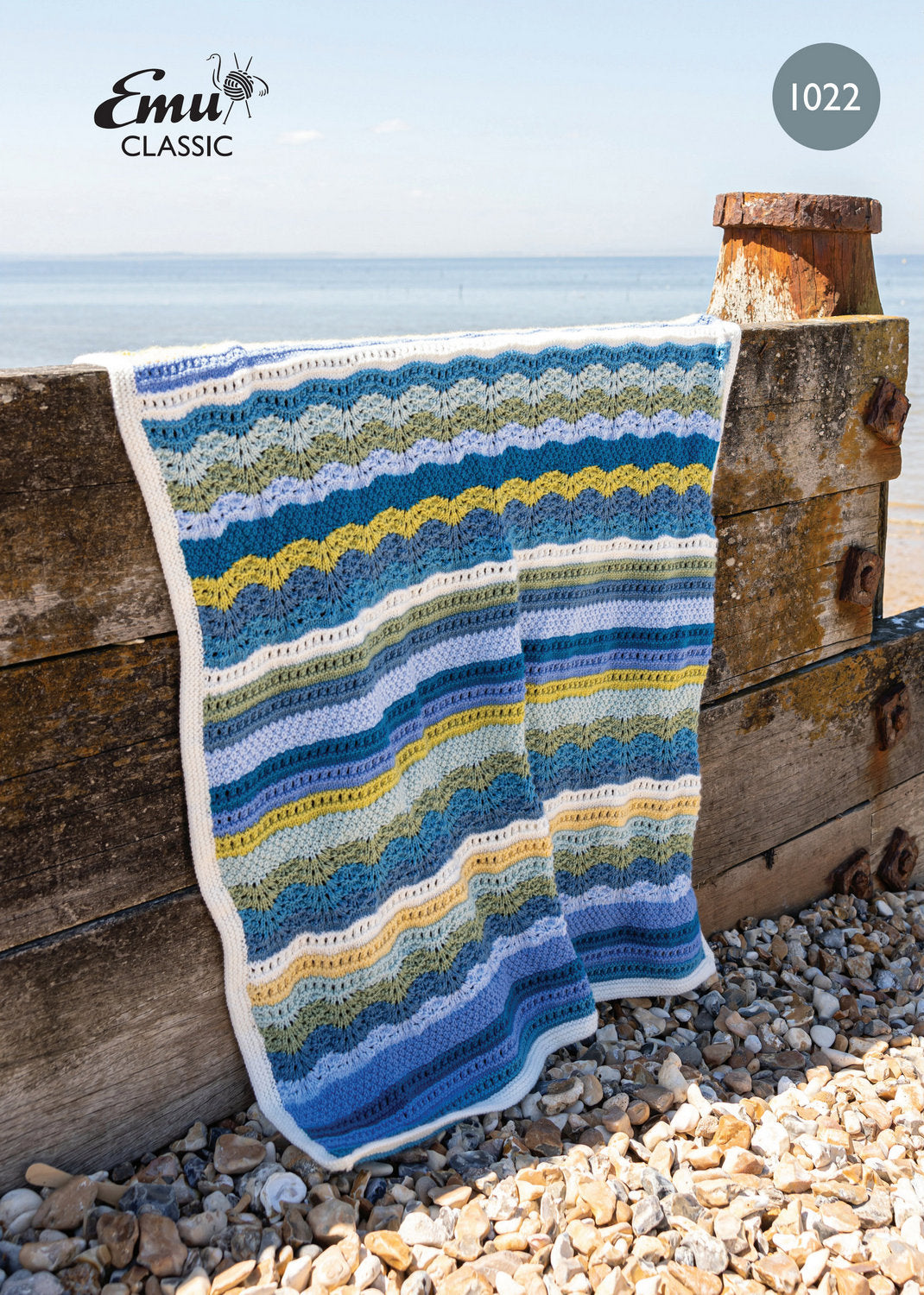 Whitstable Bay Blanket Knitting Pattern in Emu Classic DK (1022)