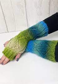 Cygnet Ribbed Lace Wrist warmers Knitting Pattern